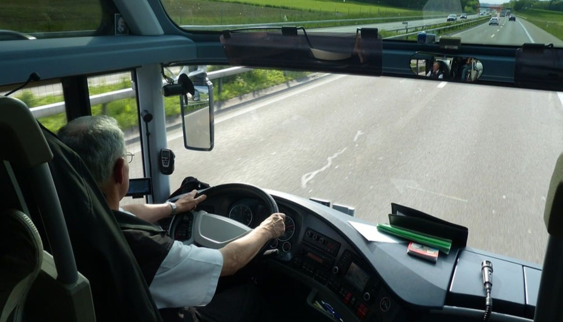 bus driver close up